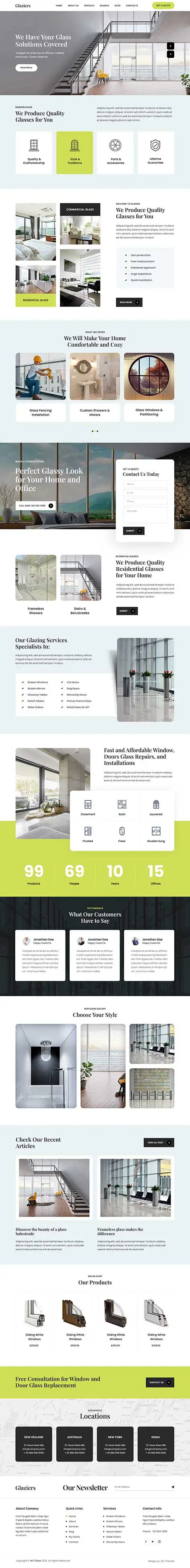 SKT Glass Pro - Glass Company WordPress Theme