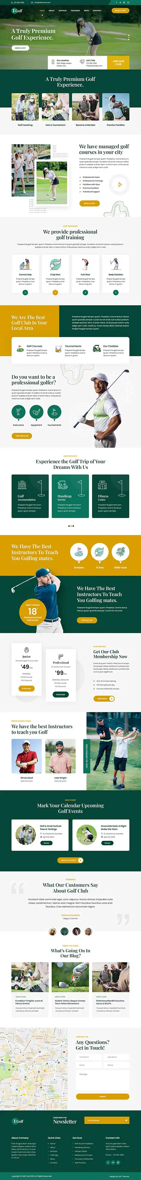golf course WordPress theme