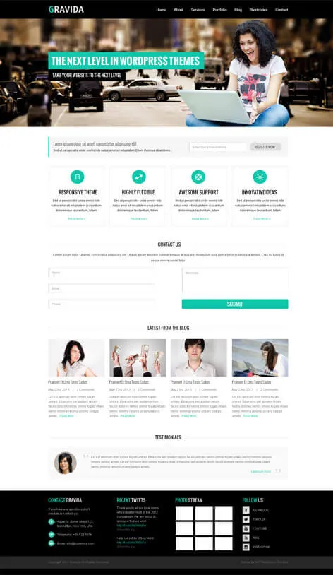 Gravida - corporate WordPress theme