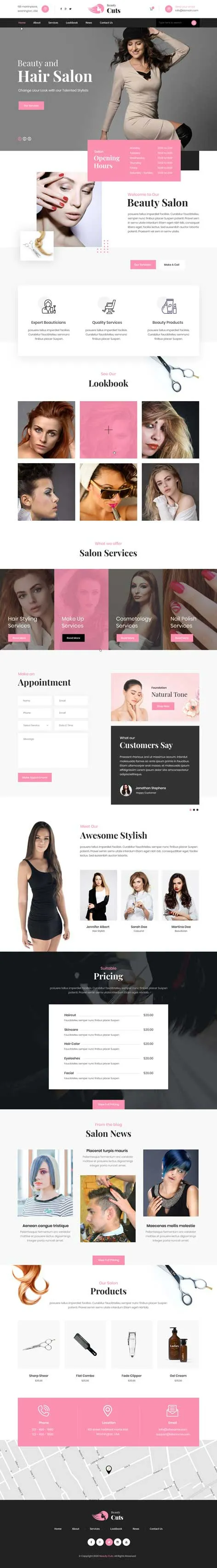 Beauty Cuts - hairstyle hair salon WordPress theme