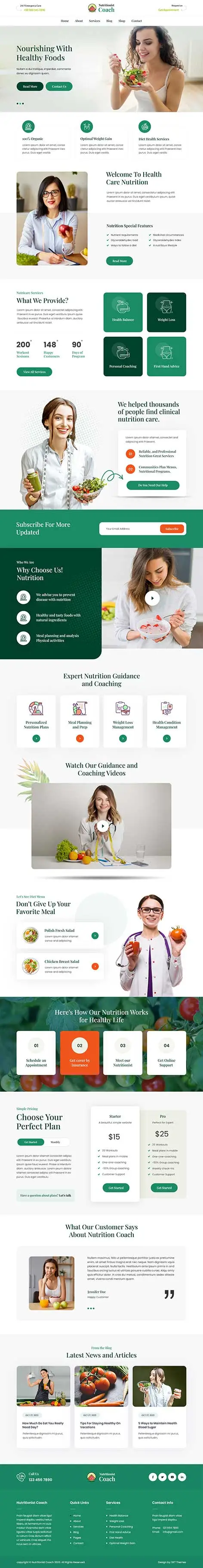 SKT Nutritionist Coach - Health Coach WordPress theme