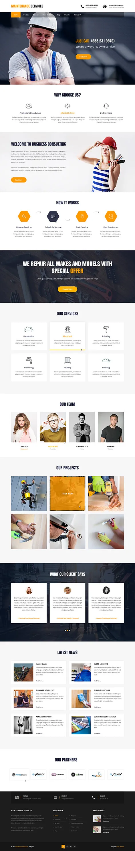 Maintenance Services Pro - Home Maintenance WordPress theme