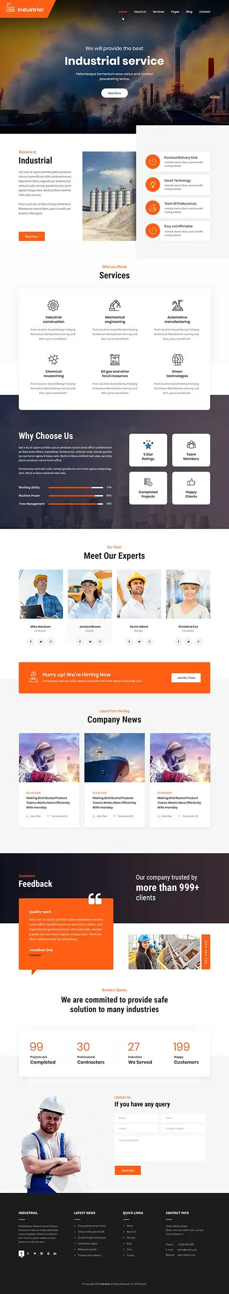 SKT Industrial - industrial and renovation WordPress theme