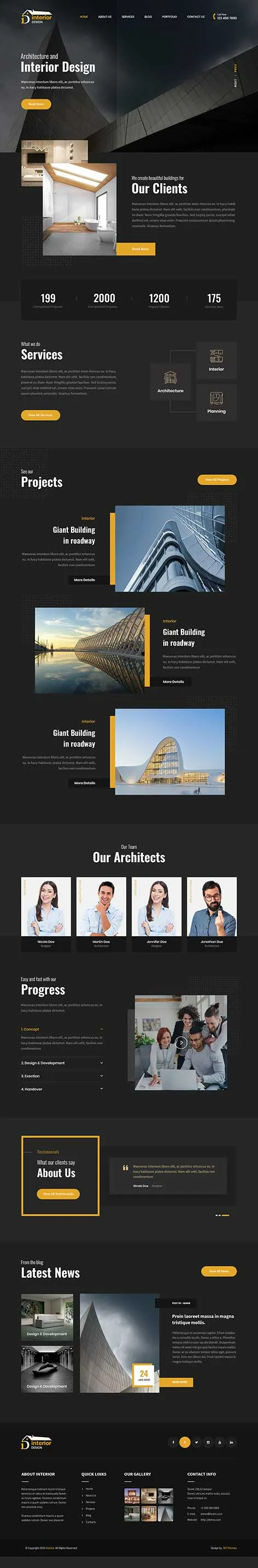 SKT Interior Pro - interior design WordPress theme