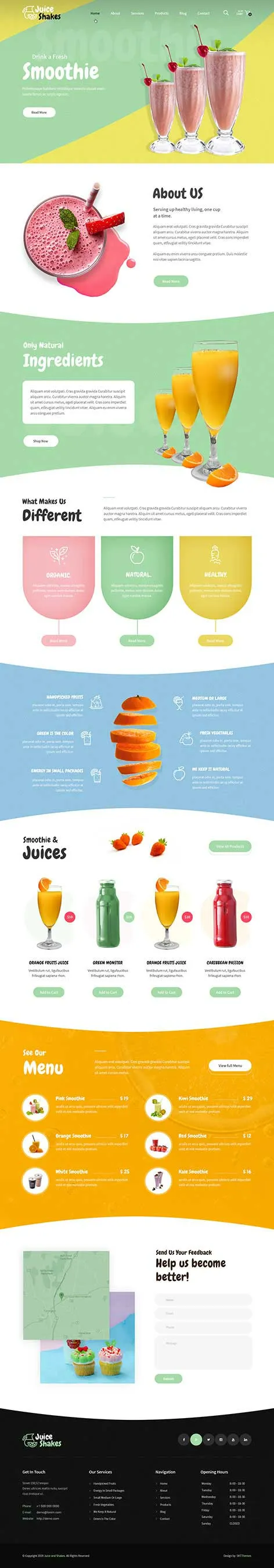 Juice and Shakes - Juice Bar WordPress theme