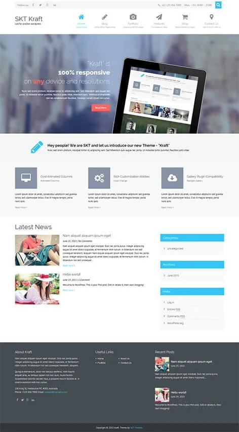 Kraft Lite - free multipurpose WordPress theme