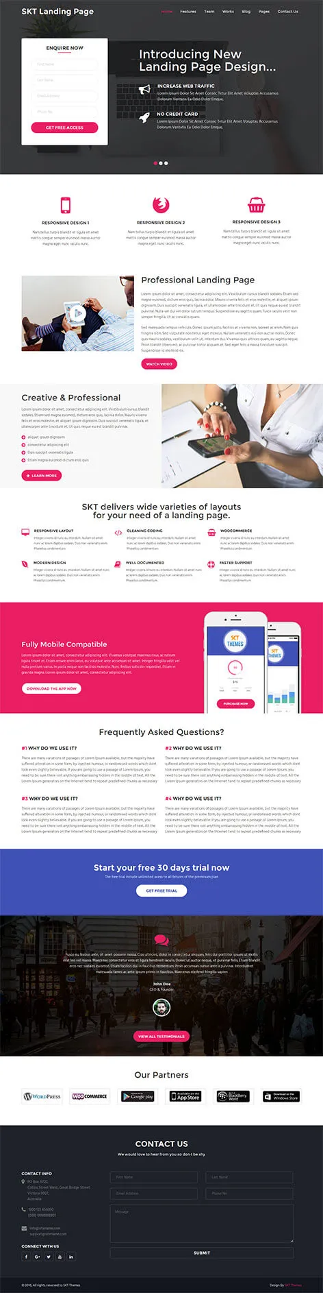 SKT Landing Page - Landing Page WordPress Theme