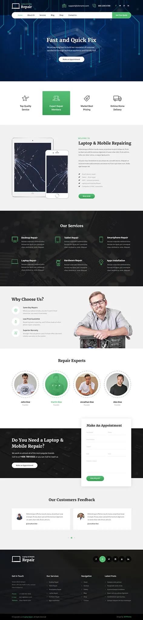 Laptop Repair Pro - Laptop Repair WordPress theme