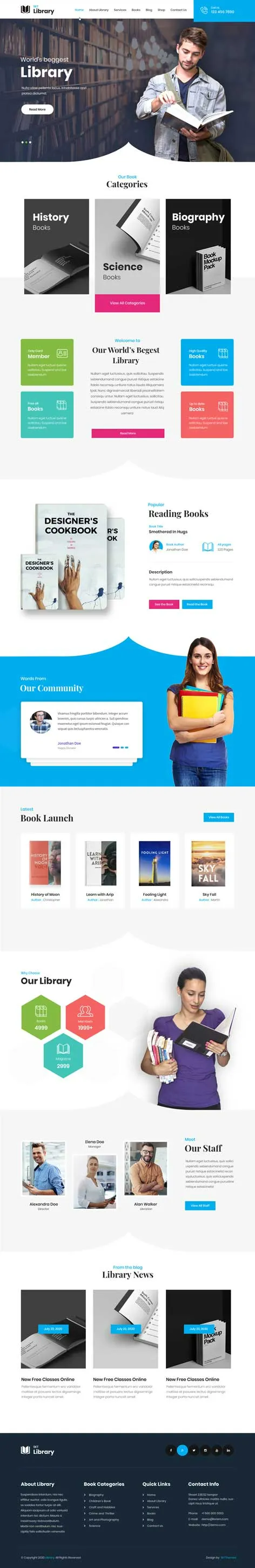 SKT Library - Library WordPress theme