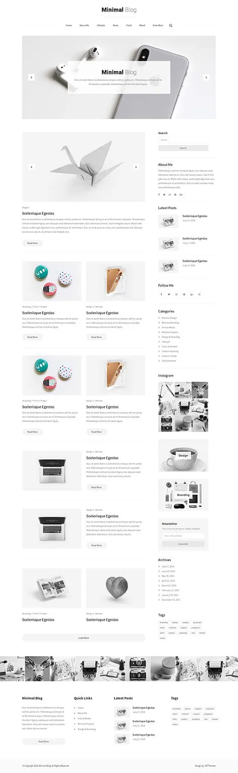 Minimal Blog - Minimalist Blog WordPress theme