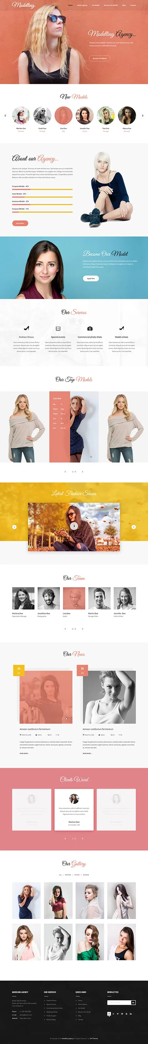 Modelling - Model WordPress theme