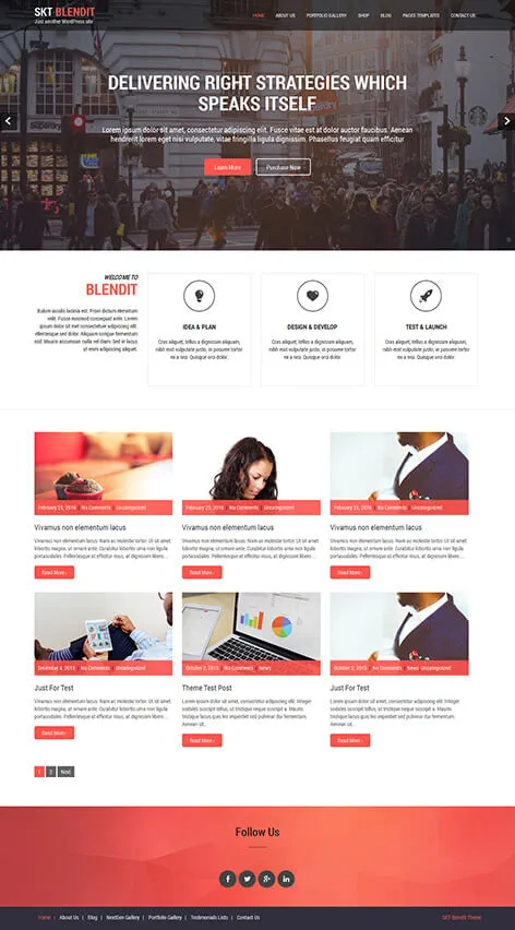 SKT BlendIt - free one page WordPress theme