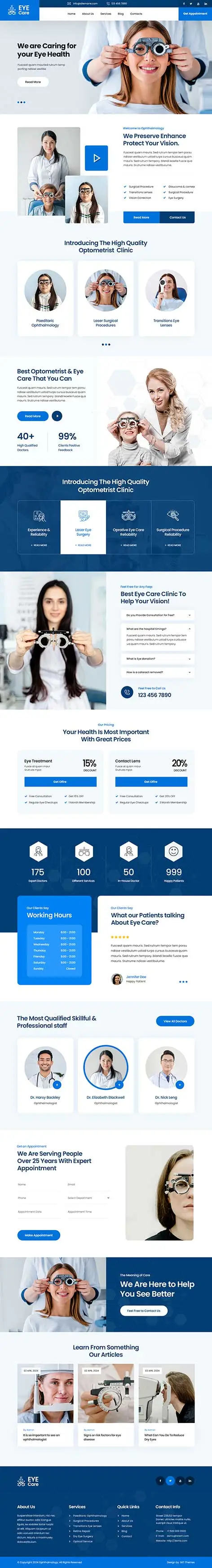 ophthalmologist wordpress theme