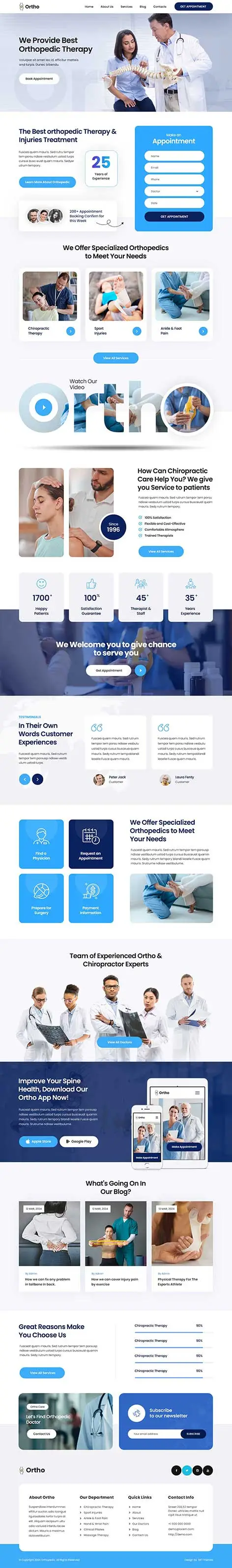 SKT Ortho - Orthopedic Therapy WordPress Theme