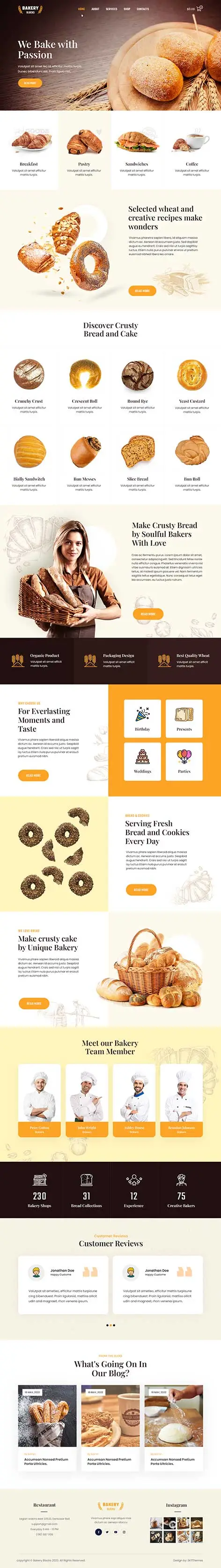 Bakery Blocks Pro - Pastry Shop WordPress Theme