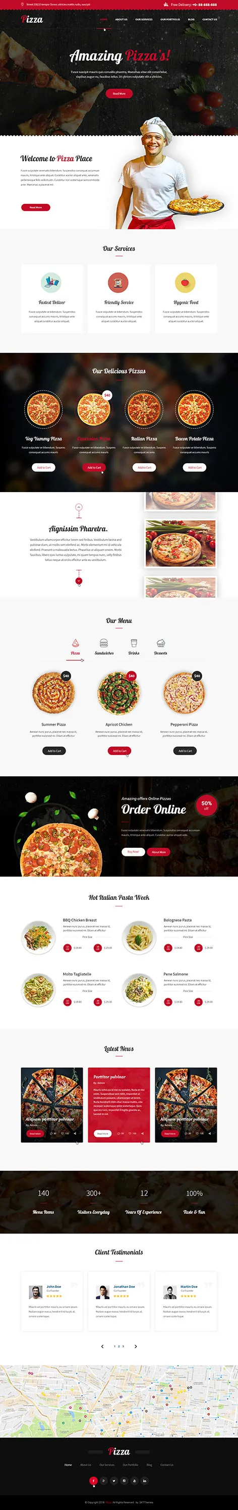 Pizza - Pizza Ordering WordPress theme