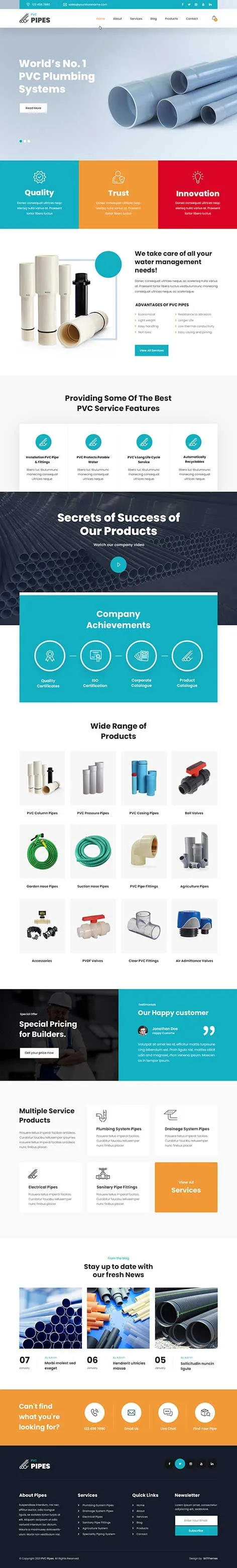 PVC Pipes - Plumbing Store WordPress theme