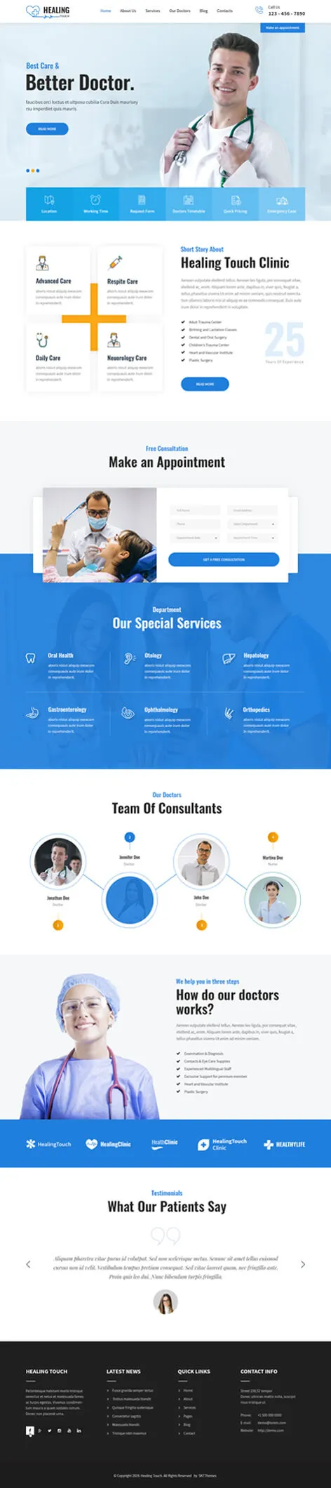 Healing Touch Pro - Doctor Clinic WordPress Theme