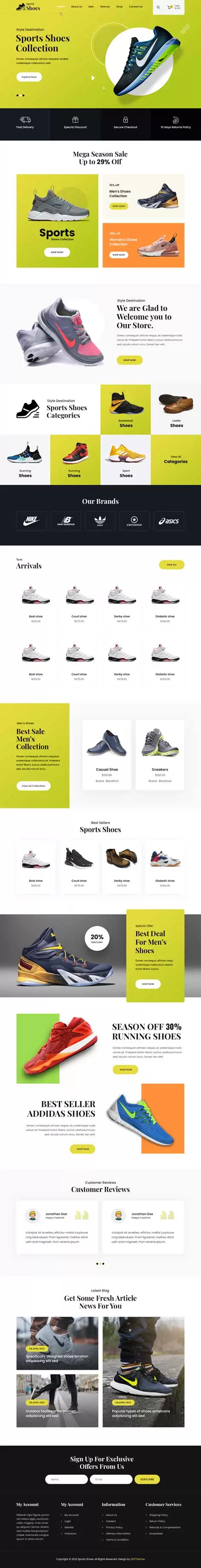 SKT Sports Shoes - Shoes Store WordPress Theme