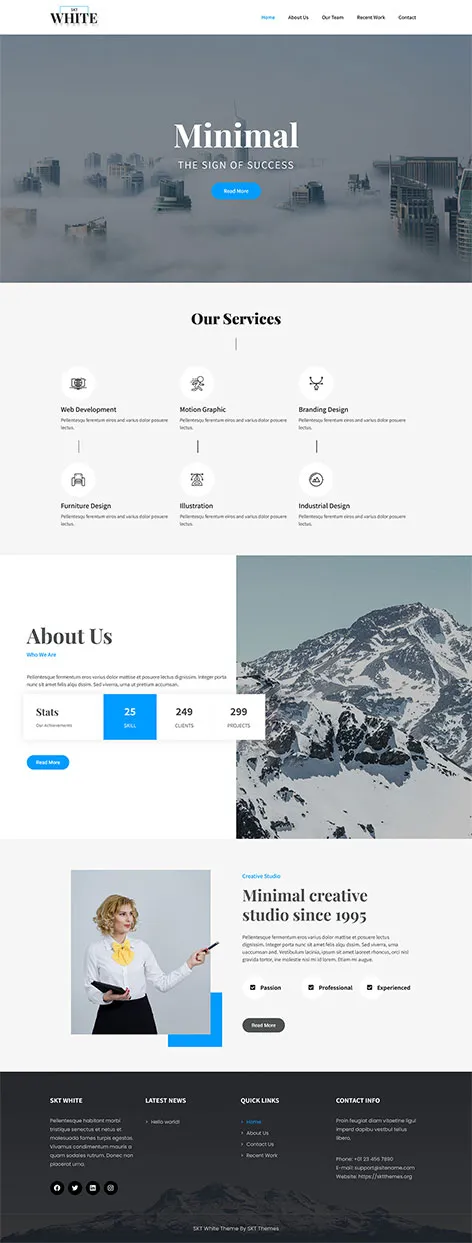 SKT White - free White WordPress theme