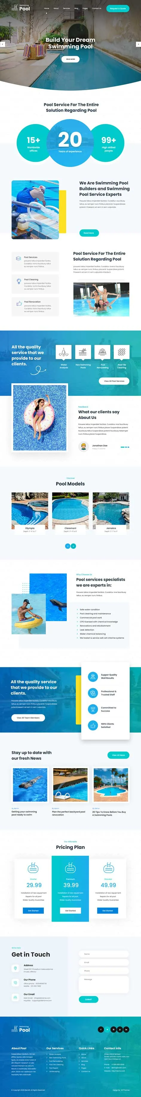 SKT Swimming Pool - Swimming Pool WordPress theme