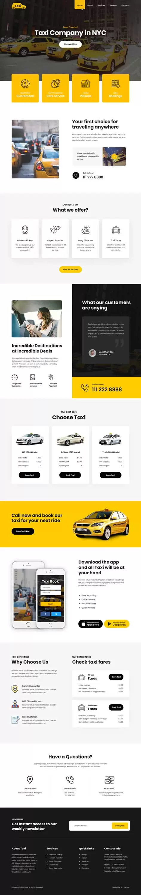 SKT Taxi - Taxi Booking WordPress Theme