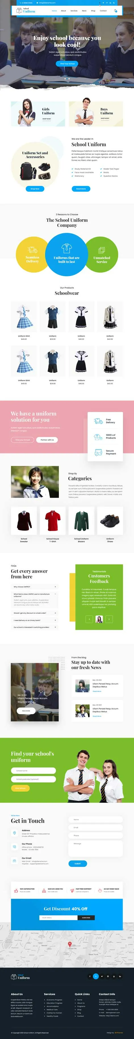 School Uniform - Uniform Store WordPress theme