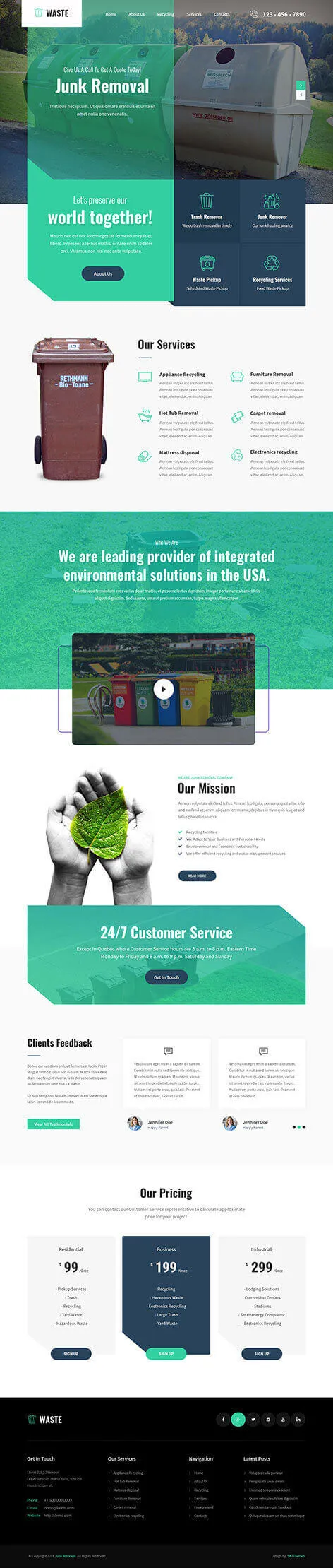 Junk Removal - Waste Management WordPress theme