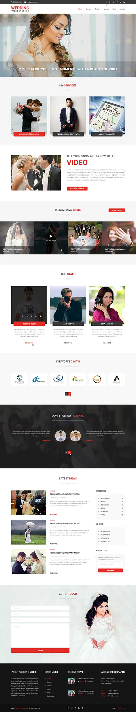 Wedding Videographer - Wedding Videographer WordPress theme